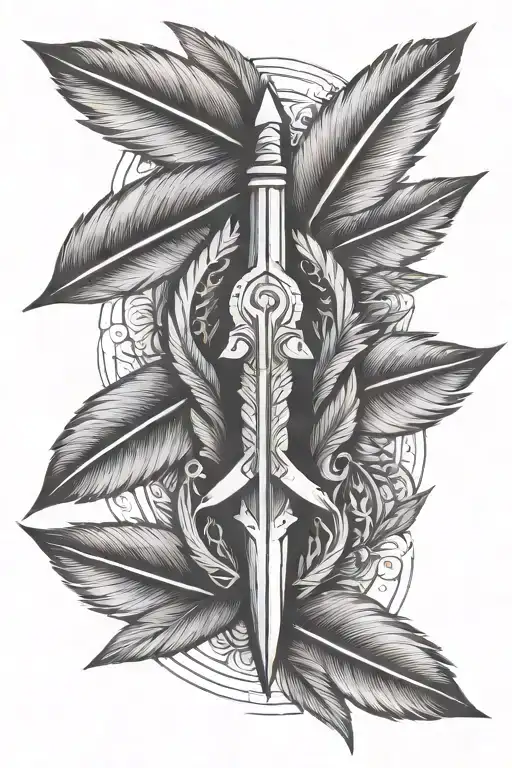 Arrow And Feathers Vertical