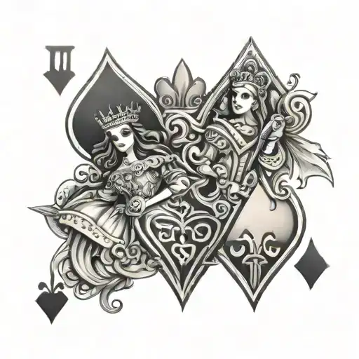 Card Queen Hearts Vs Queen Spades Card