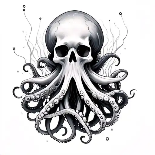 Octopus And Jellyfish And Skeleton