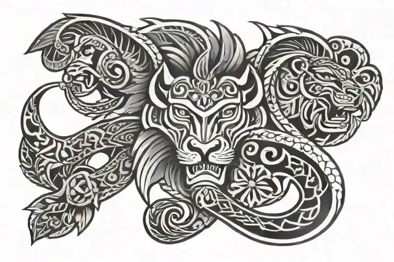 Polynesian With Leo Sign