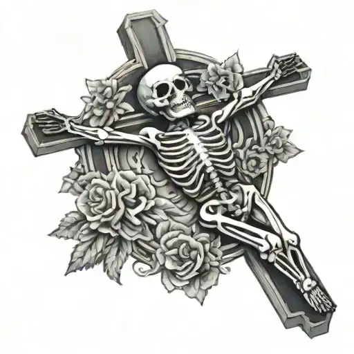 Skeleton On A Crucifix