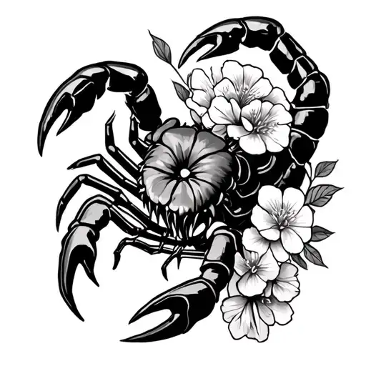 Scorpio With Geraniums
