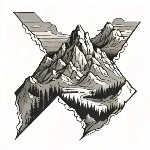 Mountain Scene Depicted