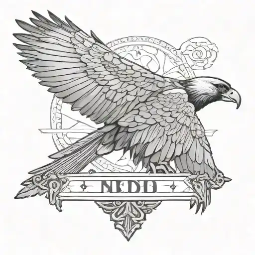 Andean Condor Facing Right With A Date In Roman Numerals