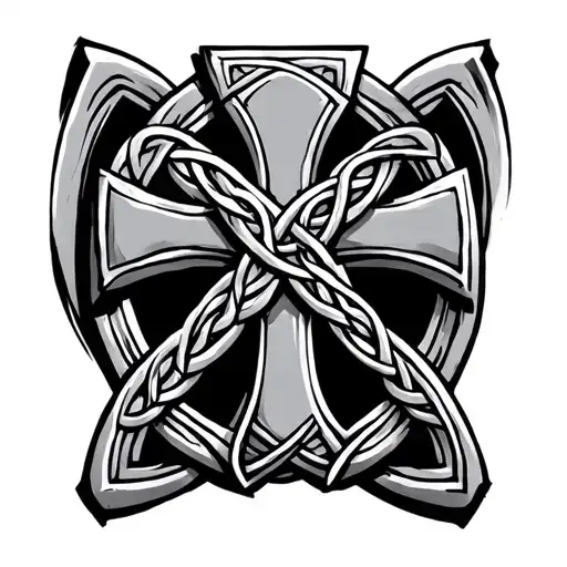 Combination Of Celtic Cross And Celtic Family Knot