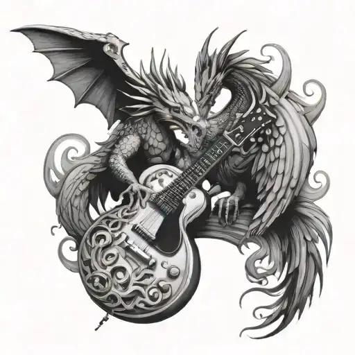 Dragon And Phoenix And Guitar