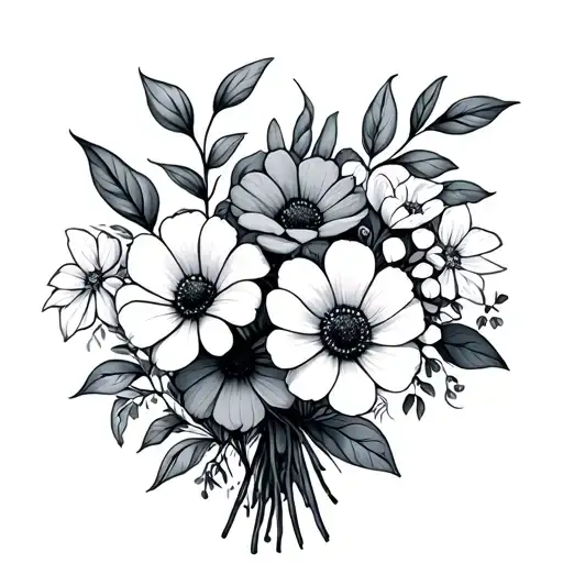 Bouquet With Birth Month Flowers