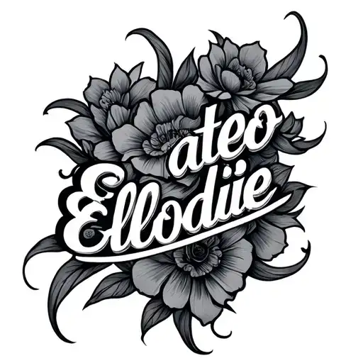 Text Elodie Script Chest Piece