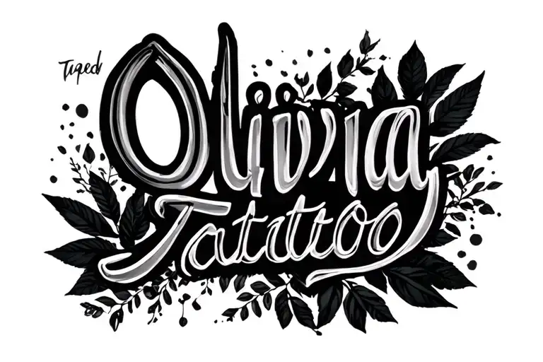 Olivia With Nice Font And No Background Black And White