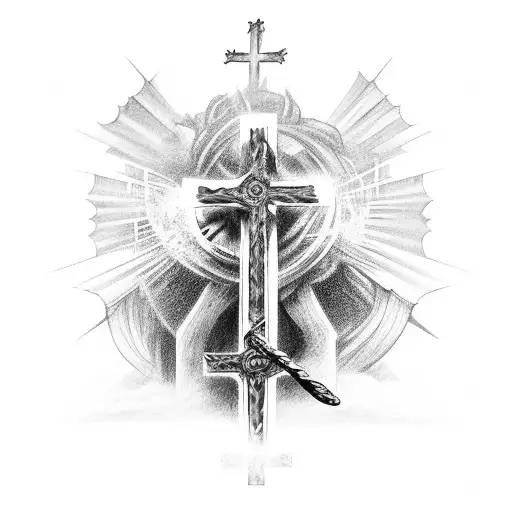 God With Crosses And The Gates Of Heaven