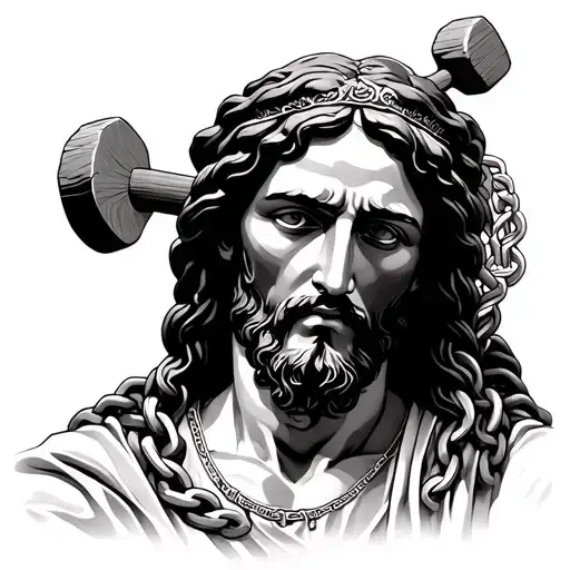 Black Jesus With Mallet On Judgment Chain