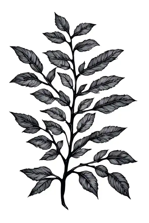 Minimalist Branch Fine Black Thousand -Fed Line On Forearm