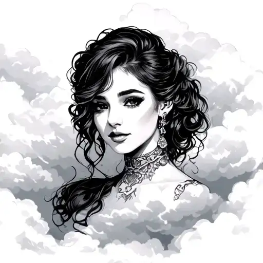 Sonia With Cloud Background