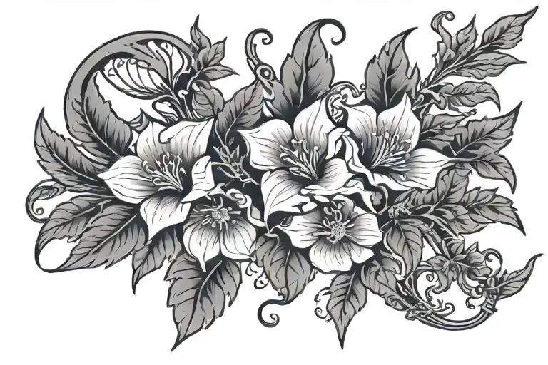 Flowers And Thorn Vine