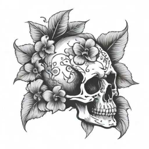 Skull And Violets