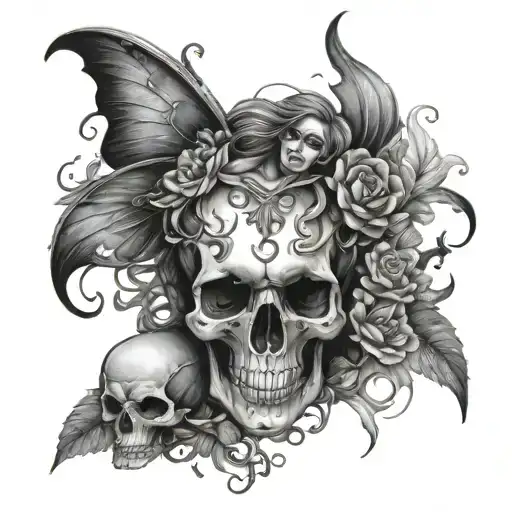 Skull And Fairy Surrounded