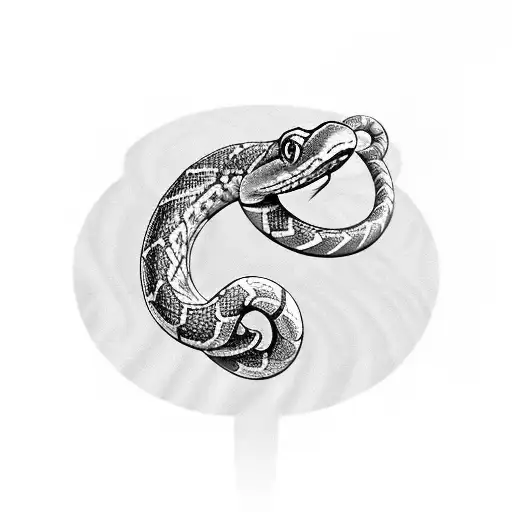 A Mesmerizing Tattoo Of A Snake Attacking A Manicured Nails Hand With Rings On Fingers