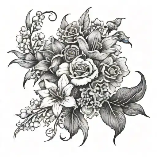 Rose Larkspur Gladiolus Marigold Lily Of The Valley Daisy Narcissus Flowers