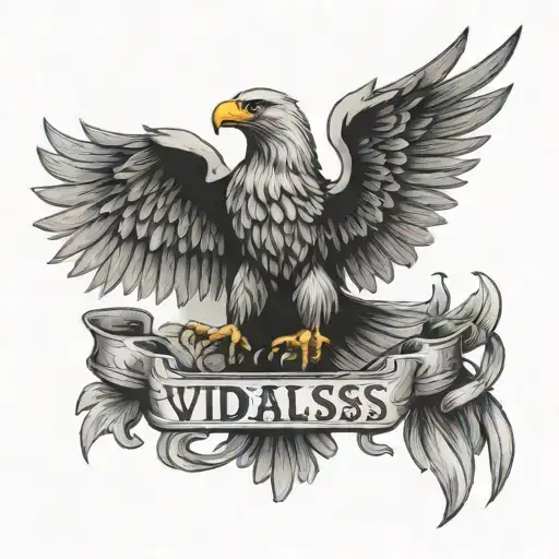 Vidaliusss Text And Below Text Russian Eagle Connected Realistic