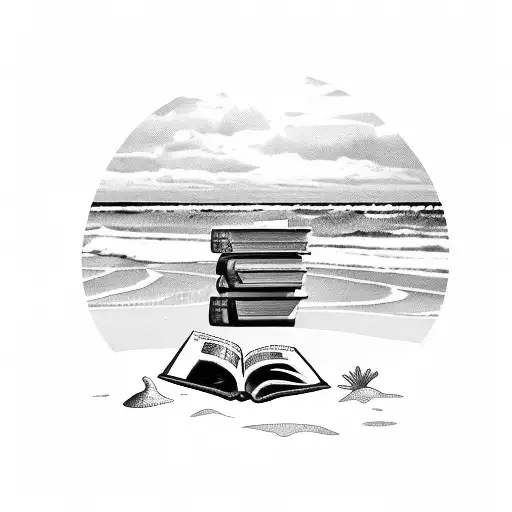 A Salvadoran Beach Scene With A Book Resting On The Sand And A Coffee Cup Nearby