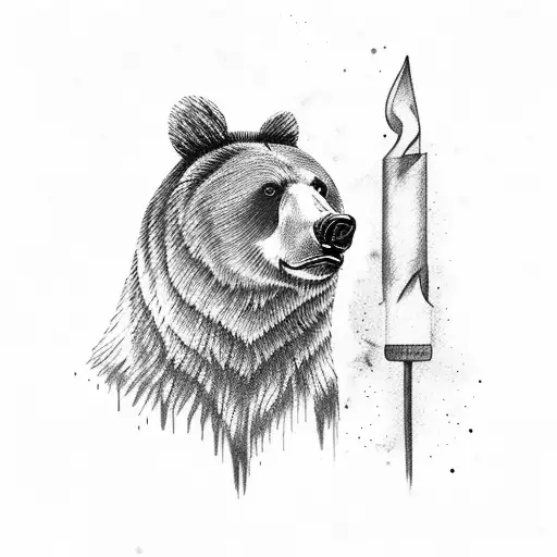 Bear Holding Lightning