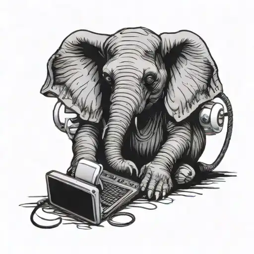 A Tech-savvy Elephant Troubleshooting A Computer Issue