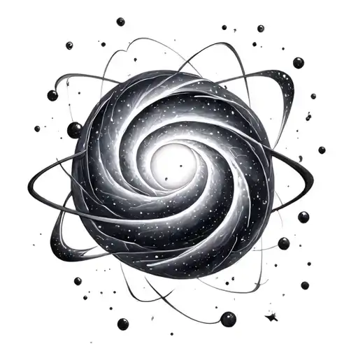 Atom Becoming Galaxy Spiral