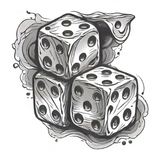 Two Dice With A 3 And A 7