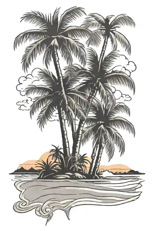 Sunset Beach Palm Trees