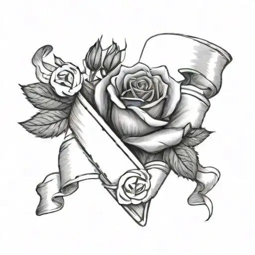 Rose And Heart With A Banner That Reads Larhonda In It