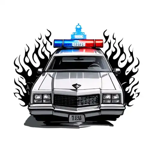 1312 Fack The Police Car With Flames