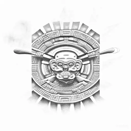 Chichen Itza Mayan Culture Black And Grey