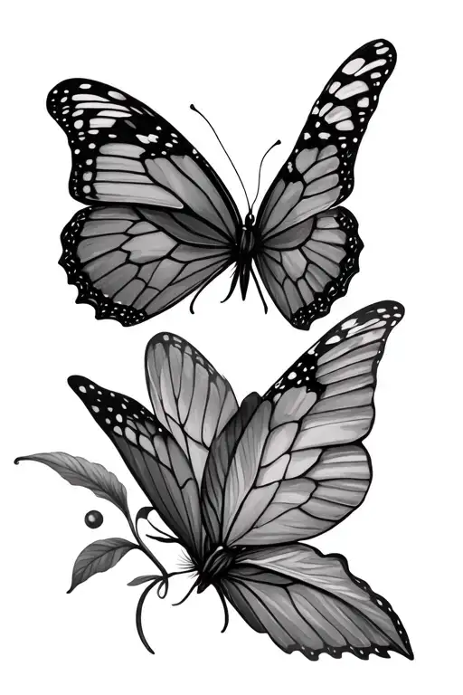 Gemini Twins And Butterflies