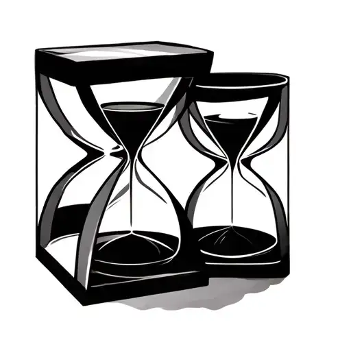 Father Son Hour Glass Filled Geometric Pattern Resembling