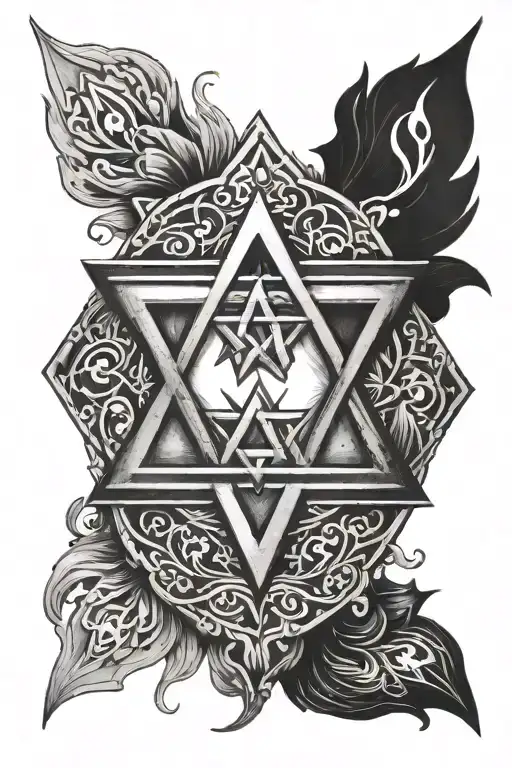 Create An Israeli Tattoo That Includes Star Of David And Hebrew Letters