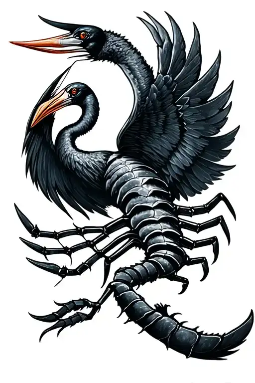 Scorpio Star Constellation With Ibis Wings Spread Wide