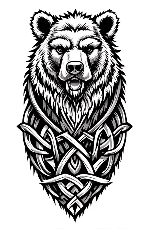 Norse Bear Made With Celtic Knots