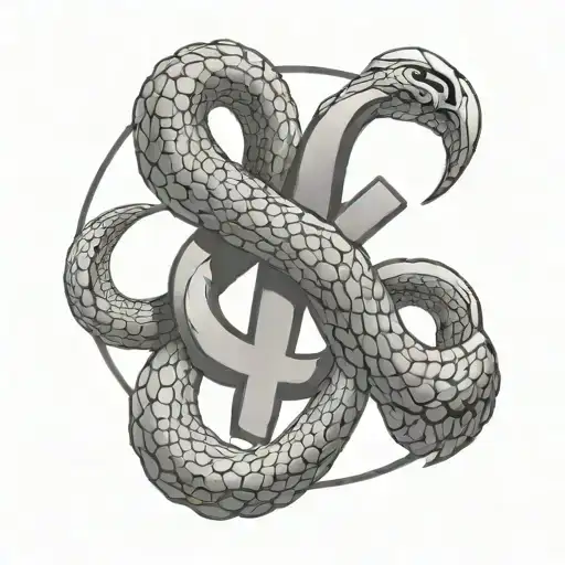 Ouroboros Snake And Christian Cross For Women