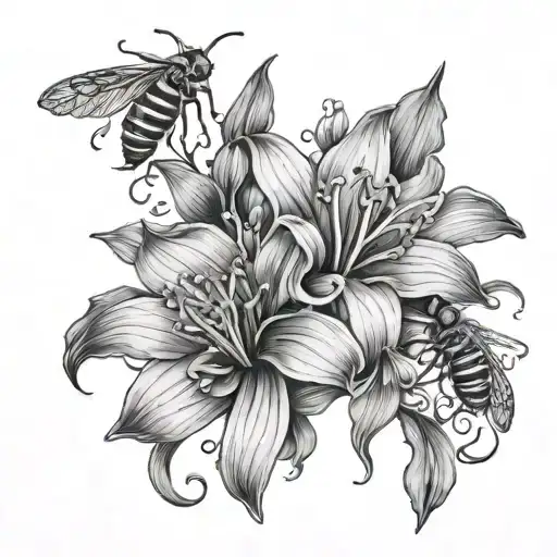 Dare To Be Different Surrounded By Honeysuckle Flowers