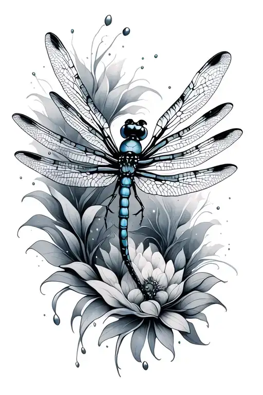 Dragonfly In Watery Ink