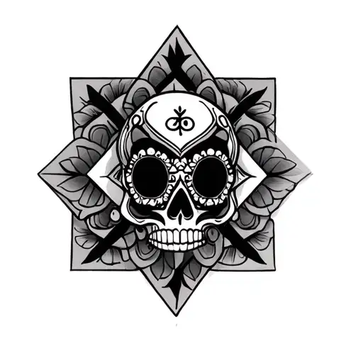 Ohm Star Of David With Cross De Los Muertos