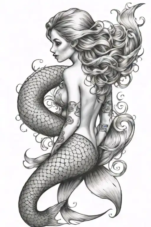 Mermaid Back With Tail Up