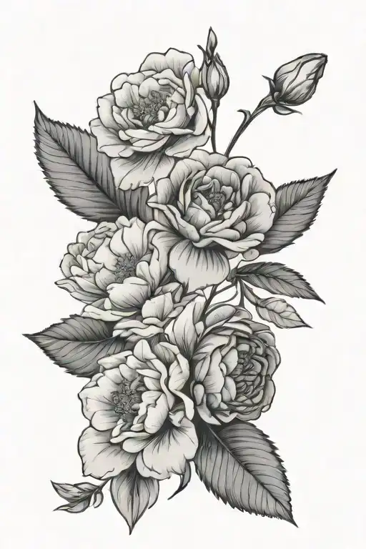 April January And August Birth Flowers Minimalist