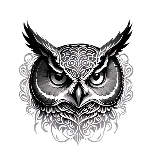An Owl Head That Is Hidden Within A Delicate Fine Filigree