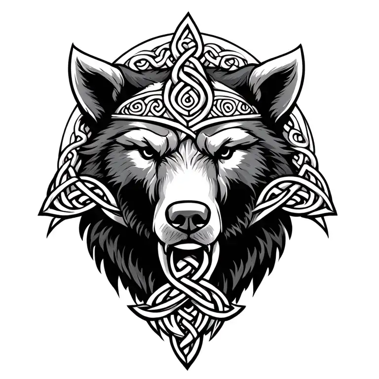 Norse Bear Made With Celtic Trinity Knot