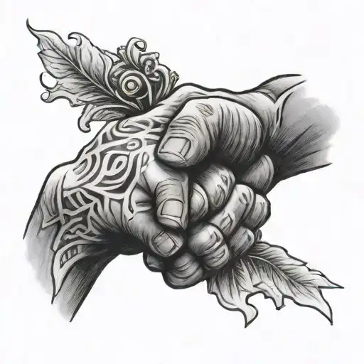 Father Son Fist Bump Tatoo Design