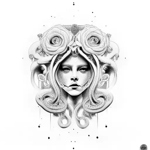Maiden Medusa Face With Mandala