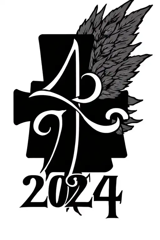 The Date December 4Th 2024 In Roman Numerals With A Cross Behind It