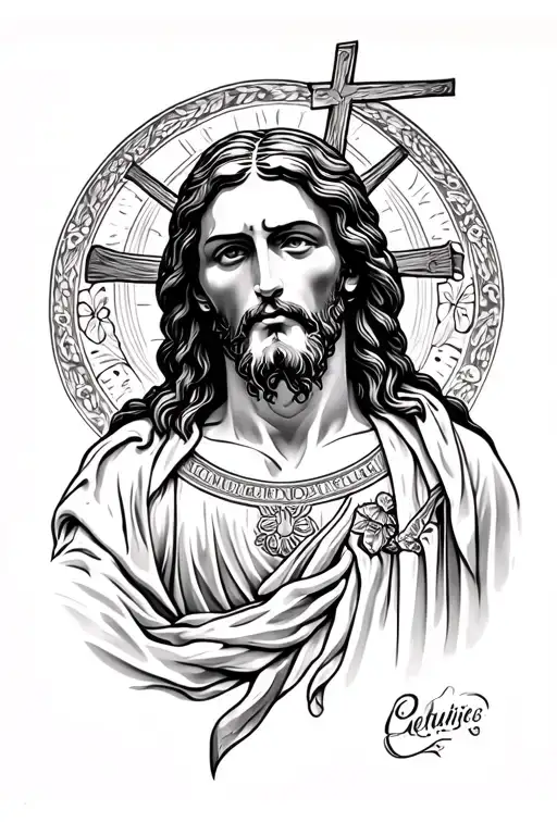 Jesus Christ Forearm Tattoo For Lean Body