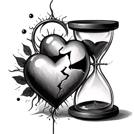 Hourglass With Broken Heart Gl9bes